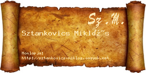 Sztankovics Miklós névjegykártya