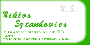 miklos sztankovics business card